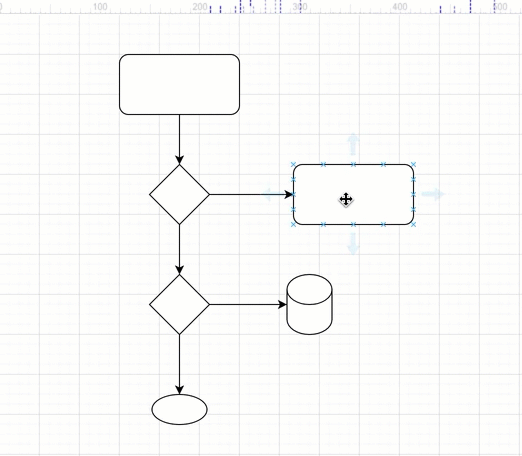 Draw a floating connectors between shapes in diagrams.net