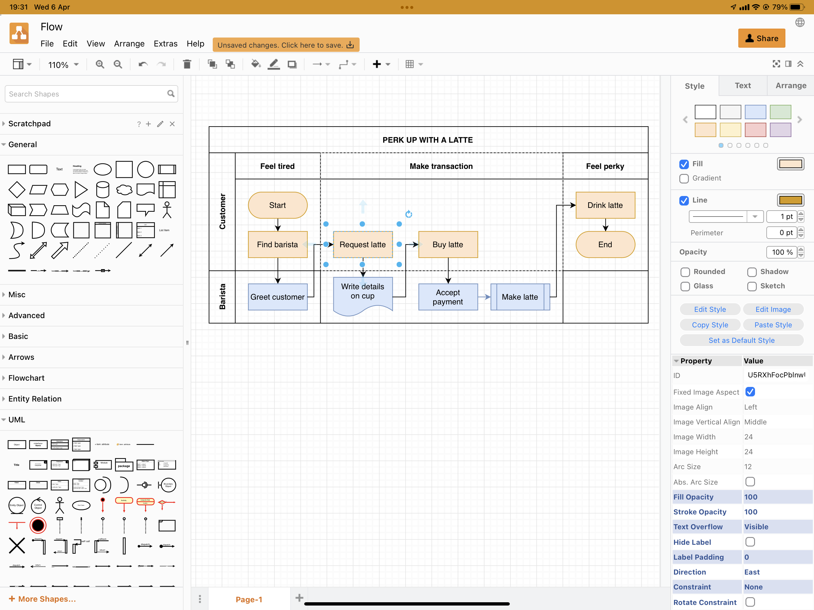 The default diagrams.net editor theme works well on larger touch screens